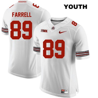 Youth NCAA Ohio State Buckeyes Luke Farrell #89 College Stitched Authentic Nike White Football Jersey QG20C37UG